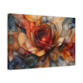 Side Mockup 4. Abstract Rose Bloom shown as canvas print