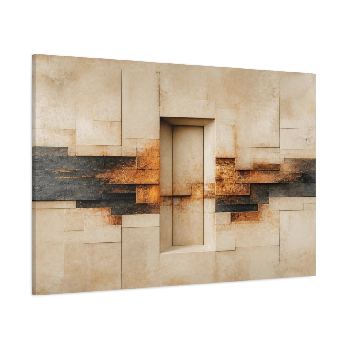Side Mockup 1. Abstract Stone Doorway shown as canvas print