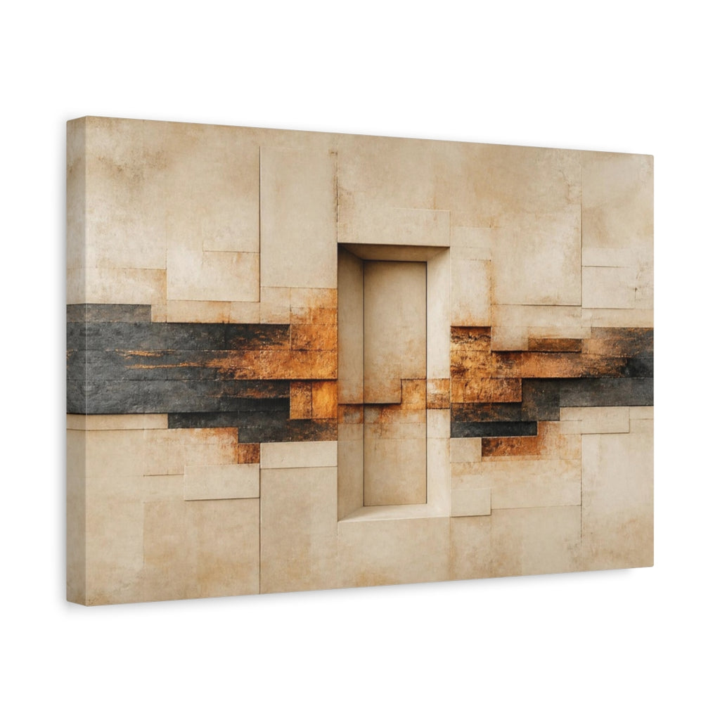 Side Mockup 4. Abstract Stone Doorway shown as canvas print