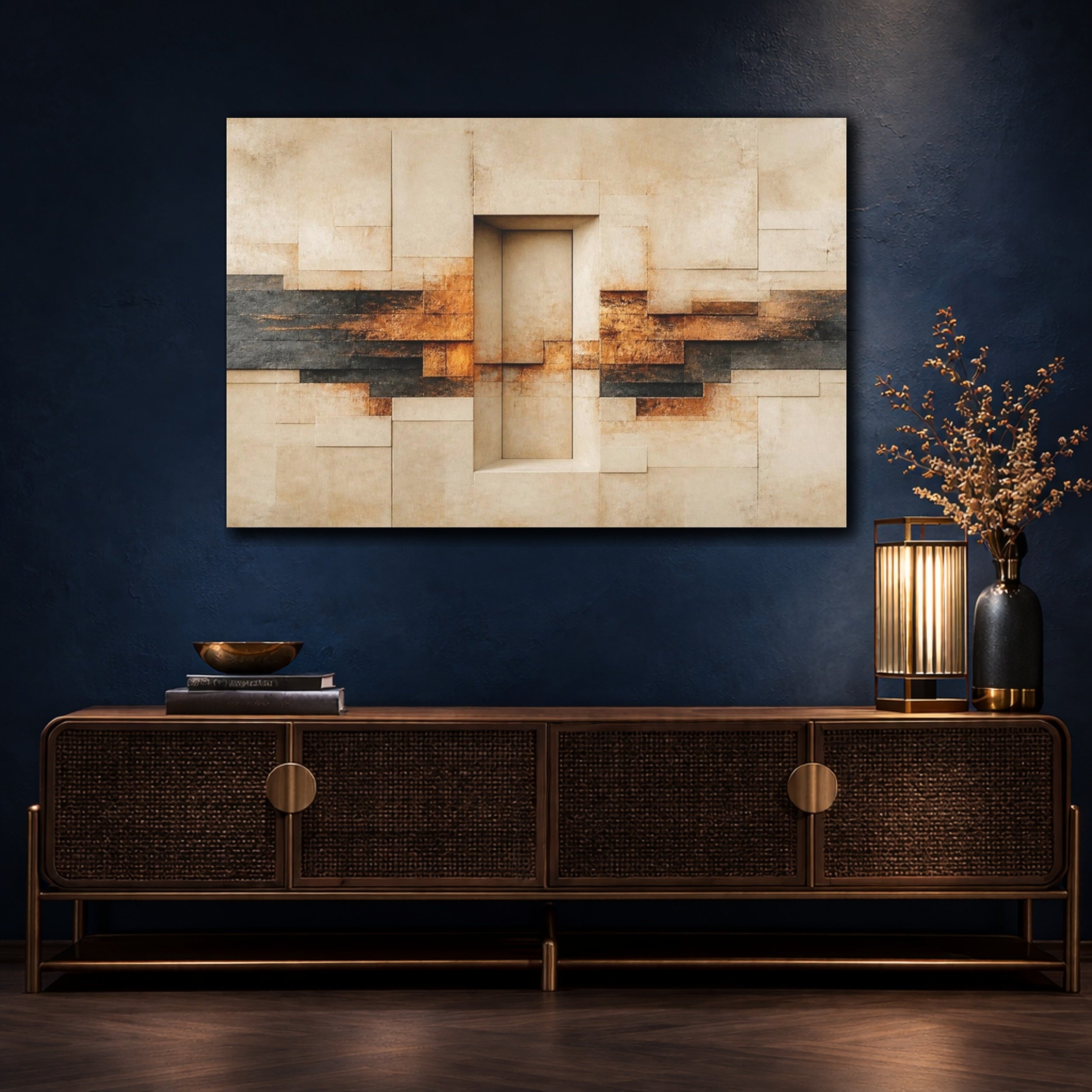 Mockup 4. Abstract Stone Doorway shown as canvas print