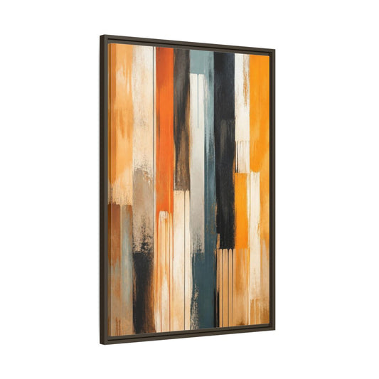 Main Mockup. Abstract Vertical Stripes shown as framed canvas print