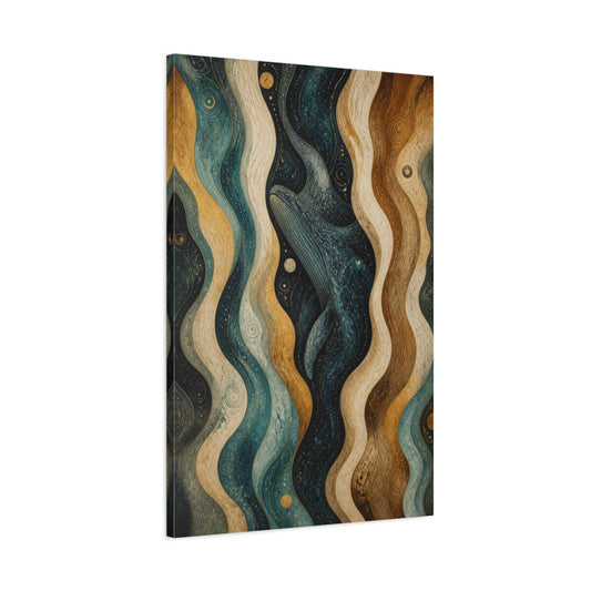 Main Mockup. Abstract Whale In Waves shown as canvas print
