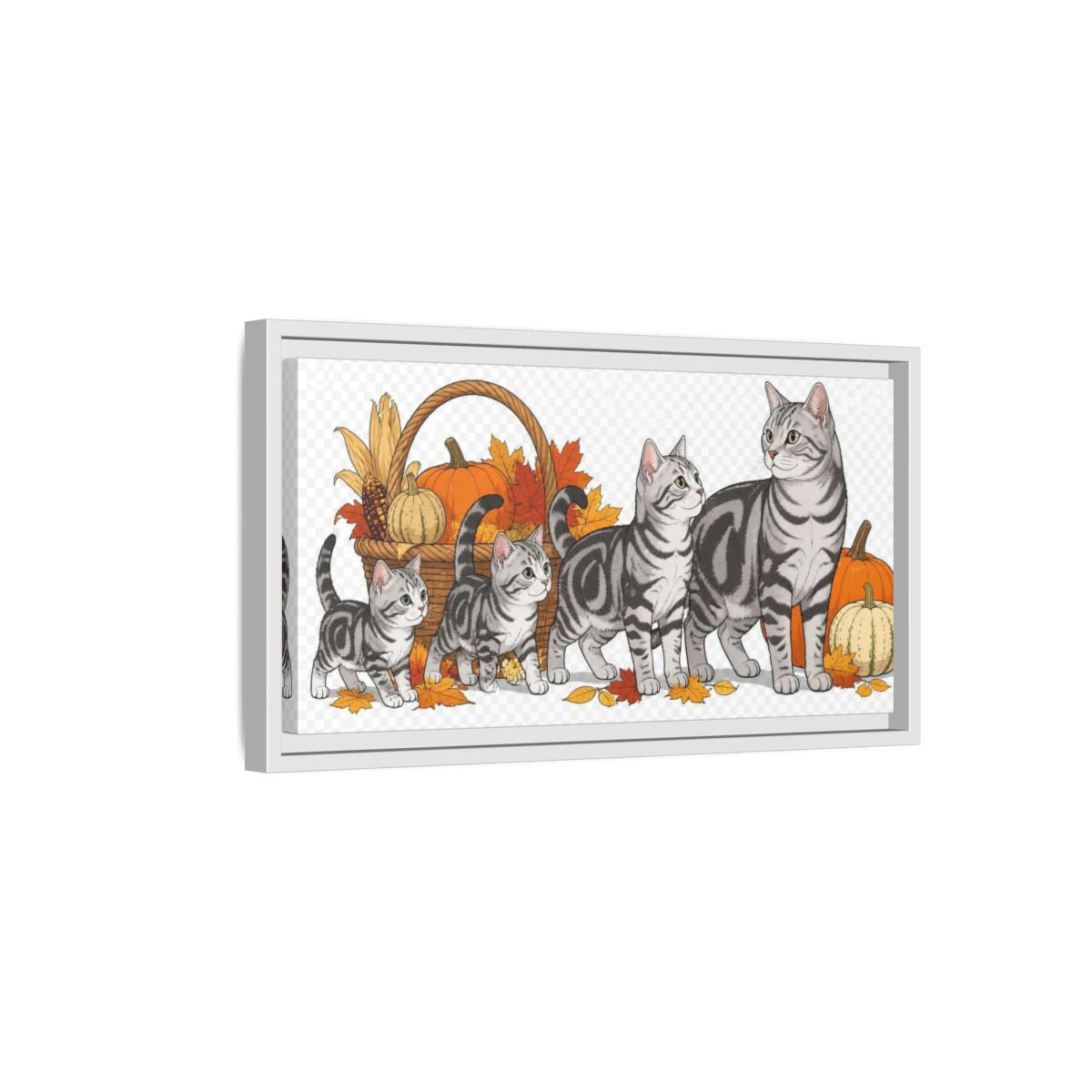 Side Mockup 6. American Shorthair Pets Quartet shown as framed canvas print