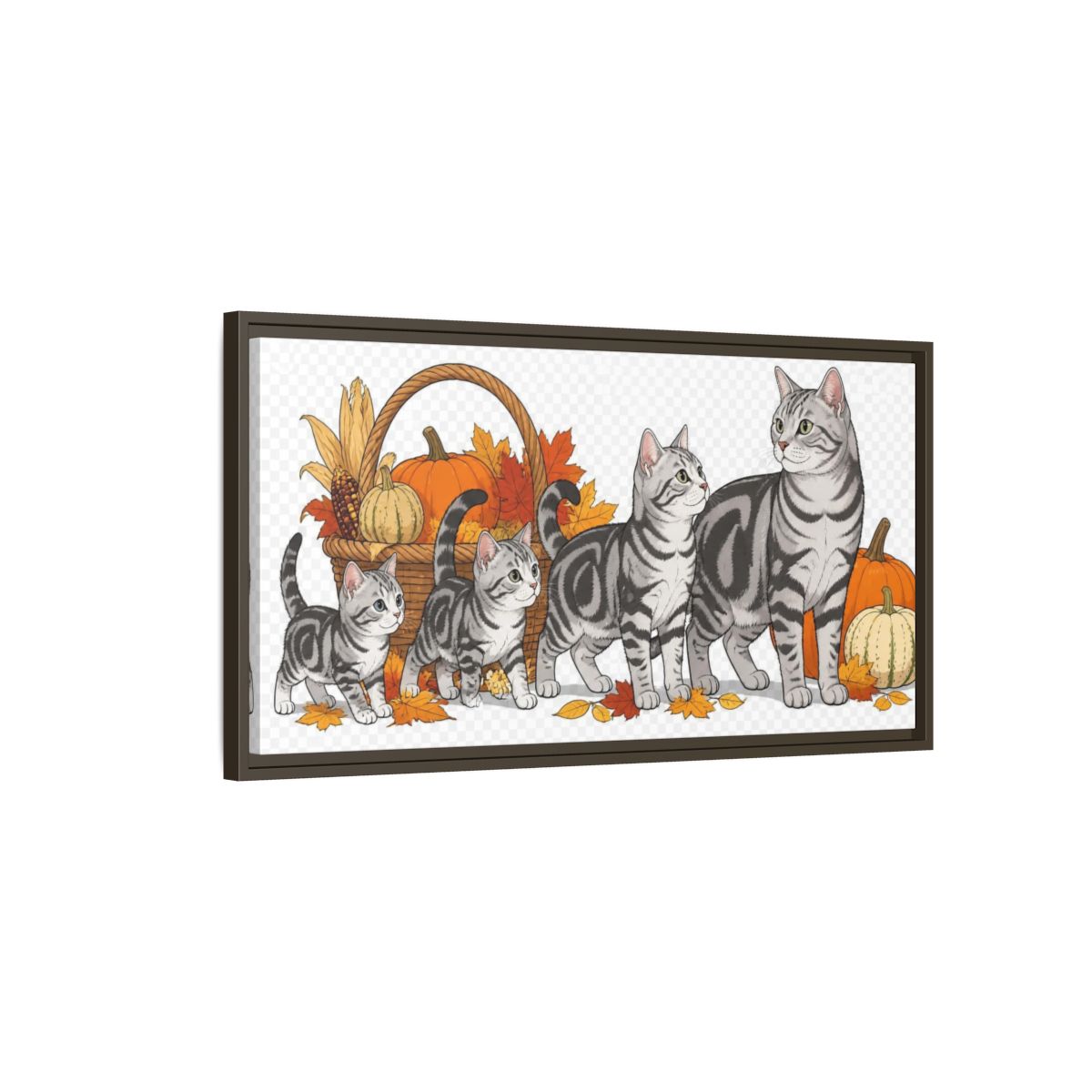 Main Mockup. American Shorthair Pets Quartet shown as framed canvas print
