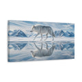 Side Mockup 3. Animals Arctic Wolf On Ice shown as canvas print