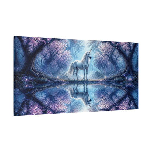 Main Mockup. Animals Enchanted Unicorn Reflection shown as canvas print