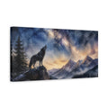 Side Mockup 3. Animals Howling Wolf Under Stars shown as canvas print