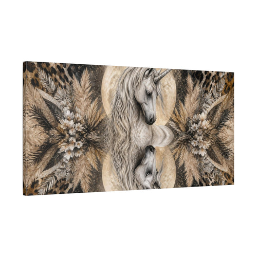 Main Mockup. Animals Moonlit Unicorn Portrait shown as canvas print
