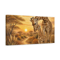 Side Mockup 3. Animals Mother And Baby Giraffe shown as canvas print