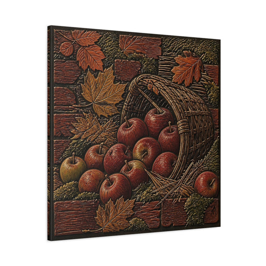 Main Mockup. Apples In Woven Basket shown as canvas print
