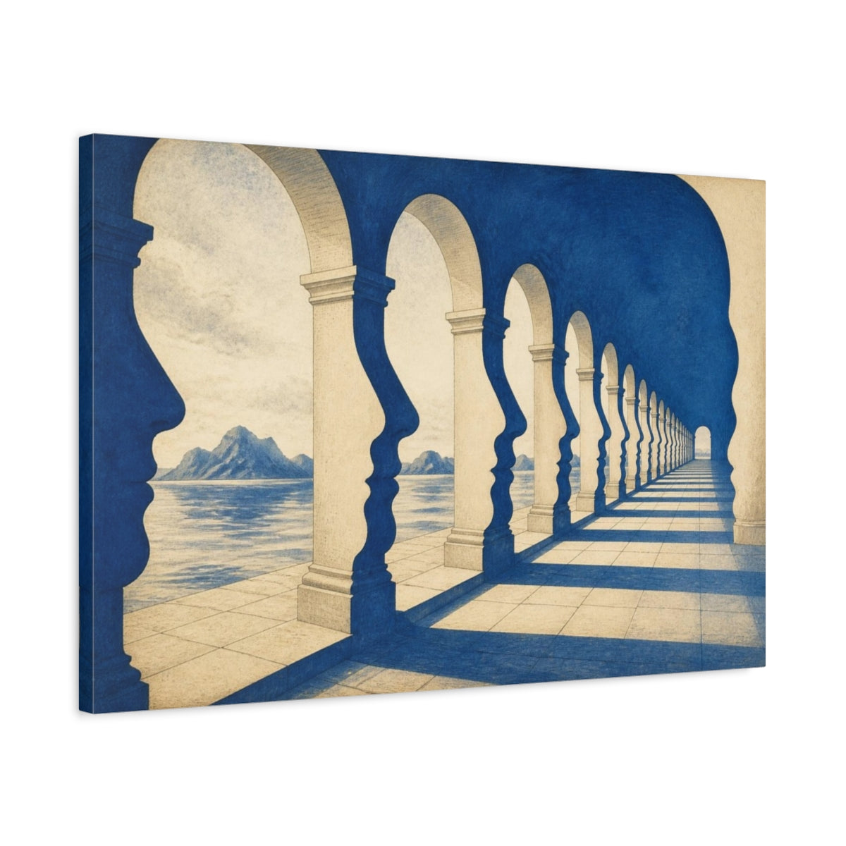 Side Mockup 2. Arcade Illusion shown as canvas print