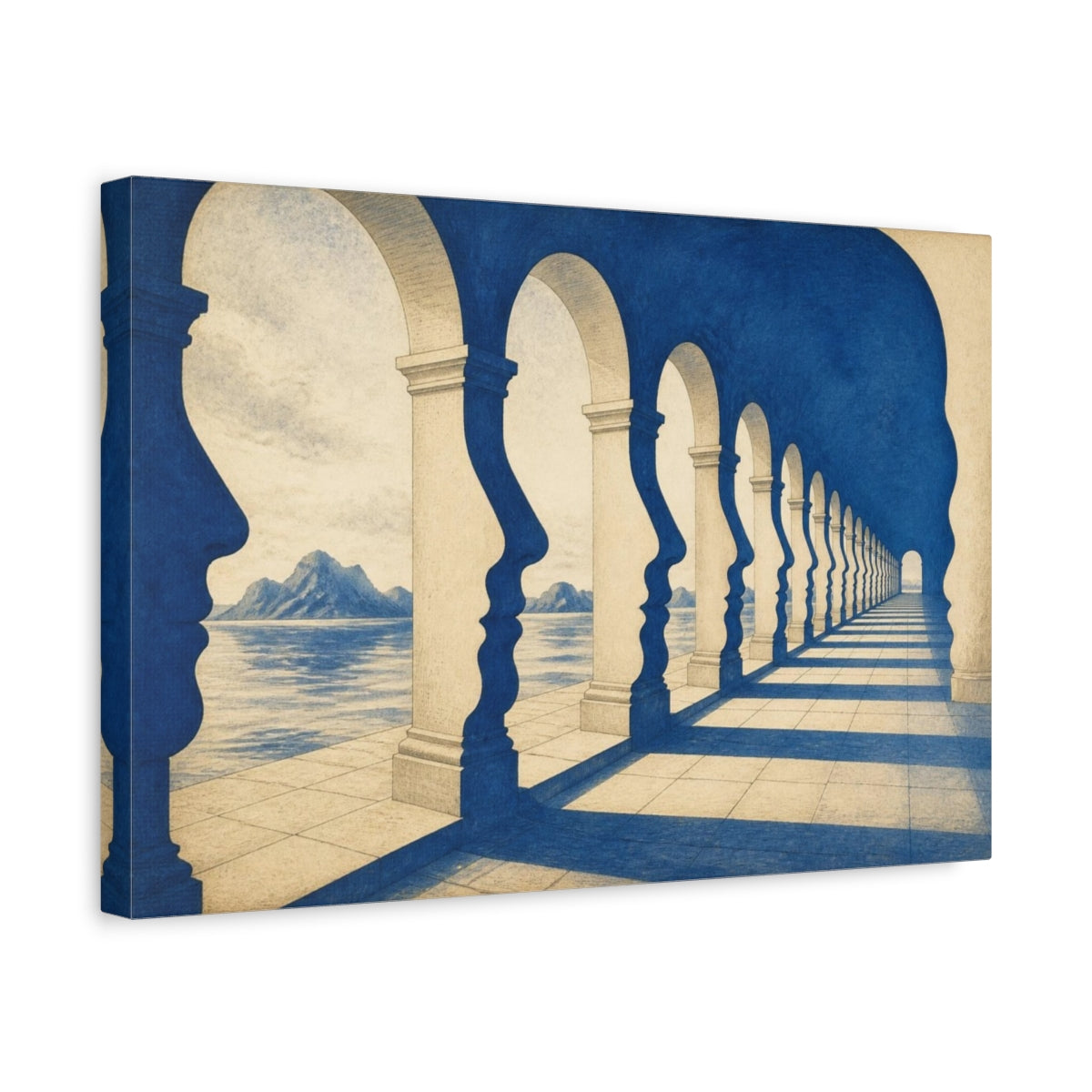 Side Mockup 4. Arcade Illusion shown as canvas print