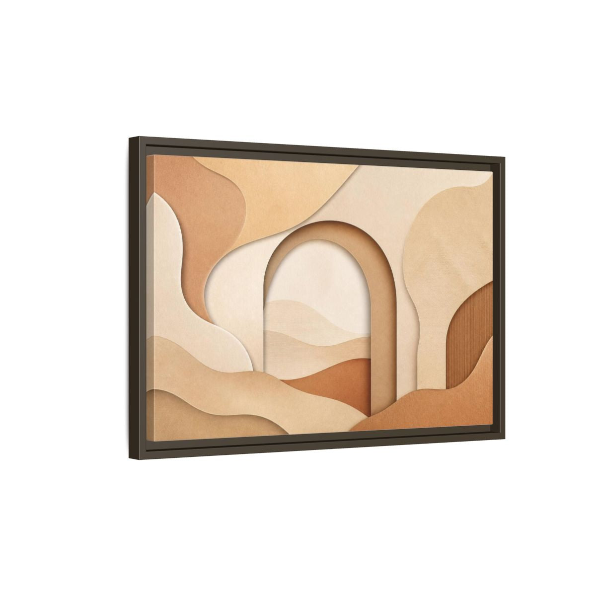 Side Mockup 2. Arch Abstract Composition shown as framed canvas print
