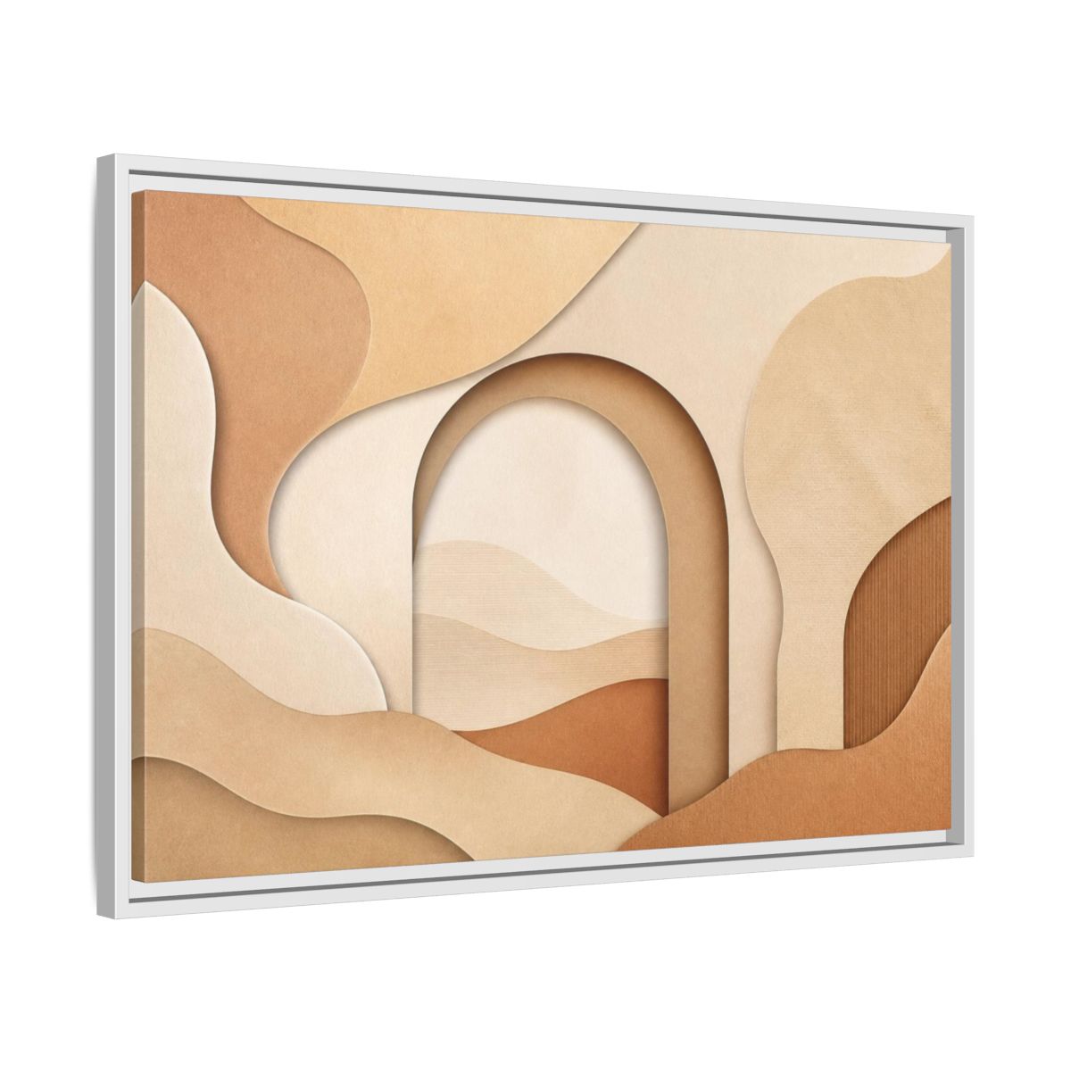 Side Mockup 10. Arch Abstract Composition shown as framed canvas print