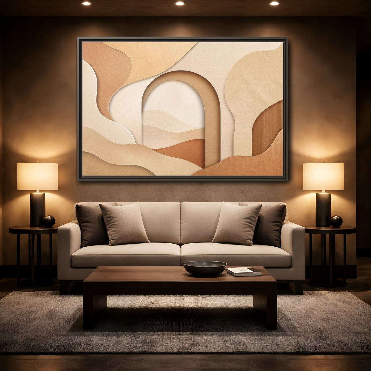 Mockup 2. Arch Abstract Composition shown as framed canvas print