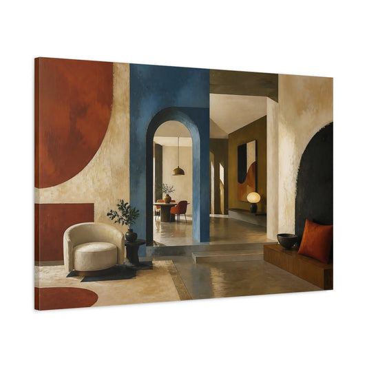 Main Mockup. Arched Doorway Interior shown as canvas print