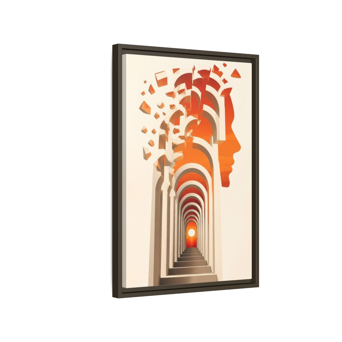 Side Mockup 2. Archway Illusion Profile shown as framed canvas print