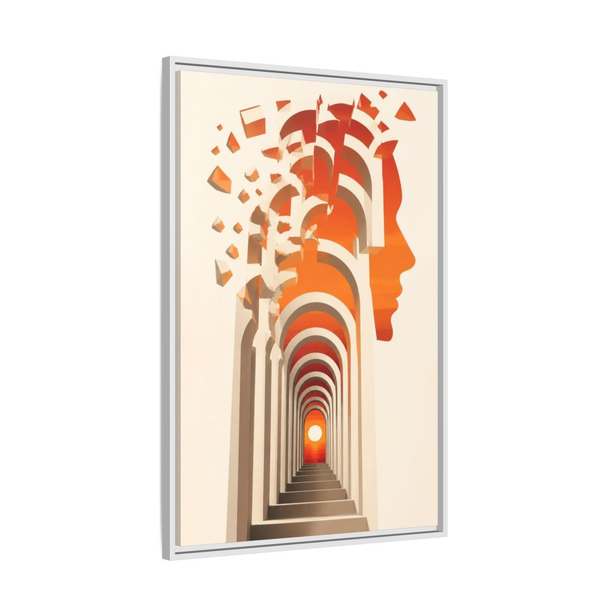 Side Mockup 9. Archway Illusion Profile shown as framed canvas print