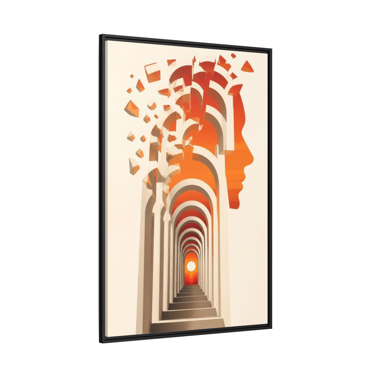 Side Mockup 12. Archway Illusion Profile shown as framed canvas print