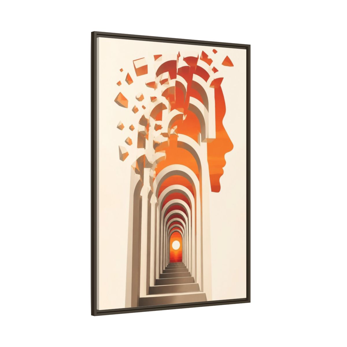 Side Mockup 8. Archway Illusion Profile shown as framed canvas print