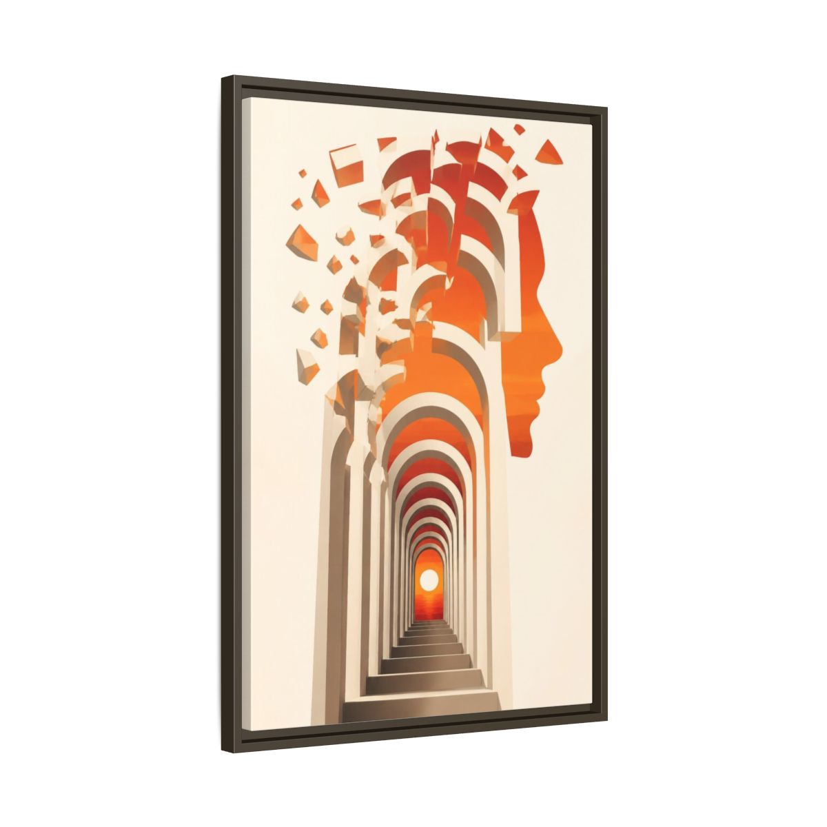 Side Mockup 11. Archway Illusion Profile shown as framed canvas print