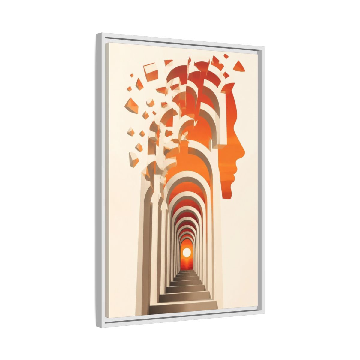 Side Mockup 10. Archway Illusion Profile shown as framed canvas print