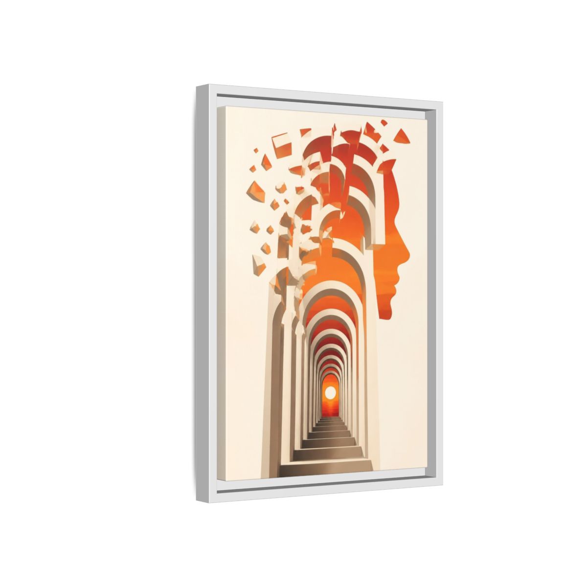 Side Mockup 4. Archway Illusion Profile shown as framed canvas print