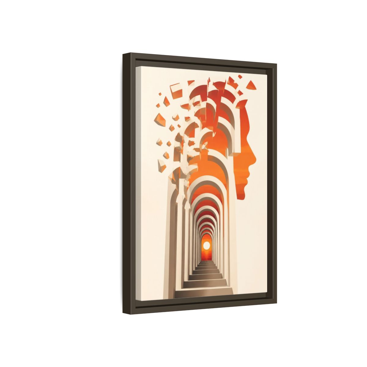 Side Mockup 5. Archway Illusion Profile shown as framed canvas print