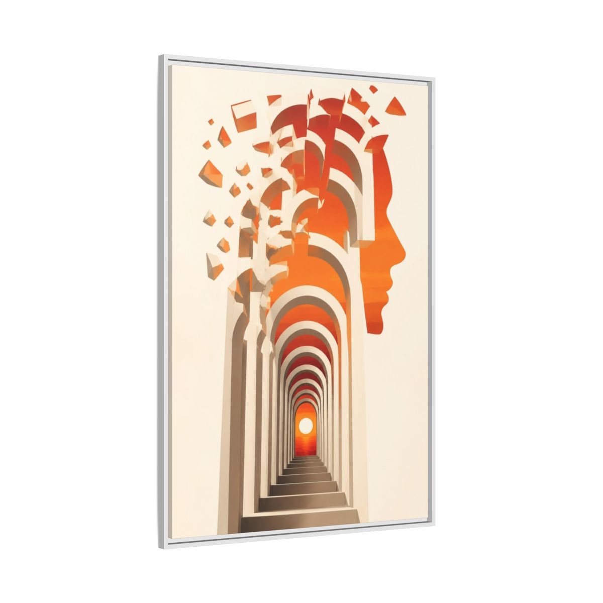 Side Mockup 7. Archway Illusion Profile shown as framed canvas print