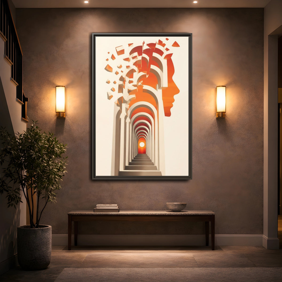 Mockup 2. Archway Illusion Profile shown as framed canvas print