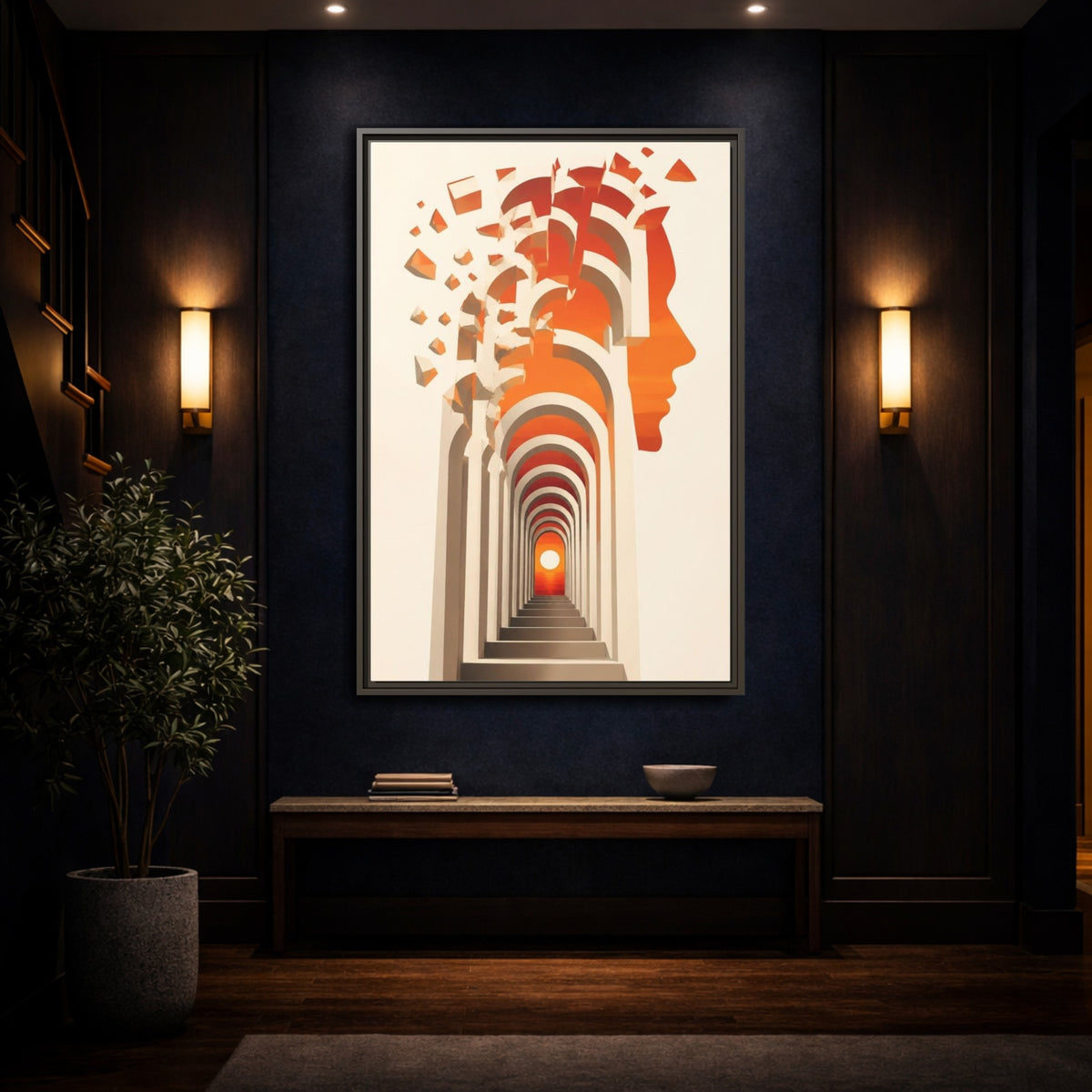 Mockup 4. Archway Illusion Profile shown as framed canvas print