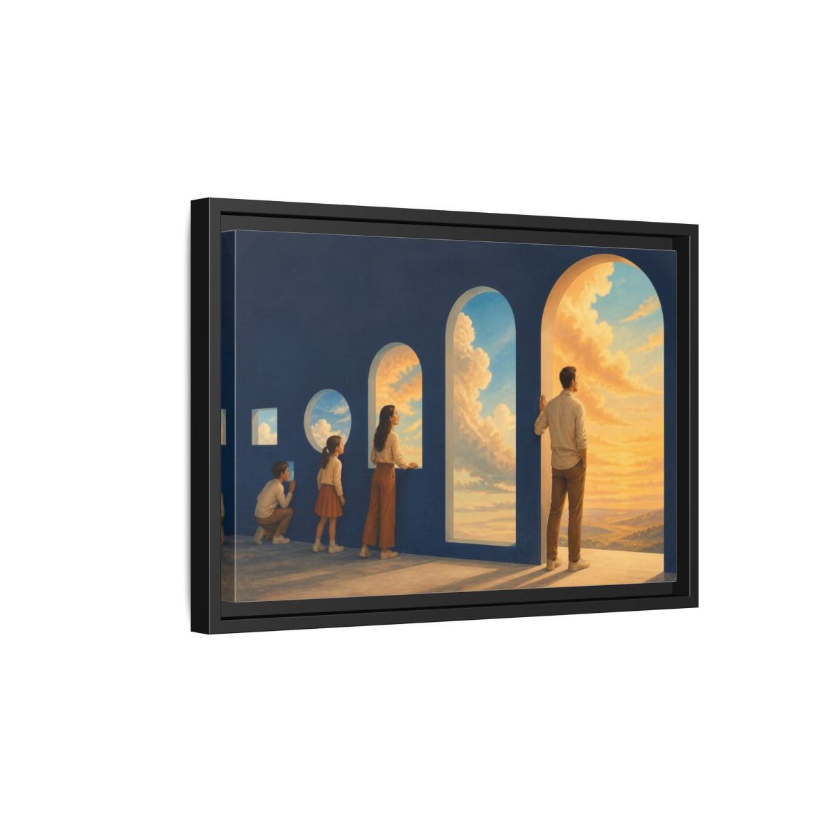 Side Mockup 6. Archway Sky Illusion shown as framed canvas print