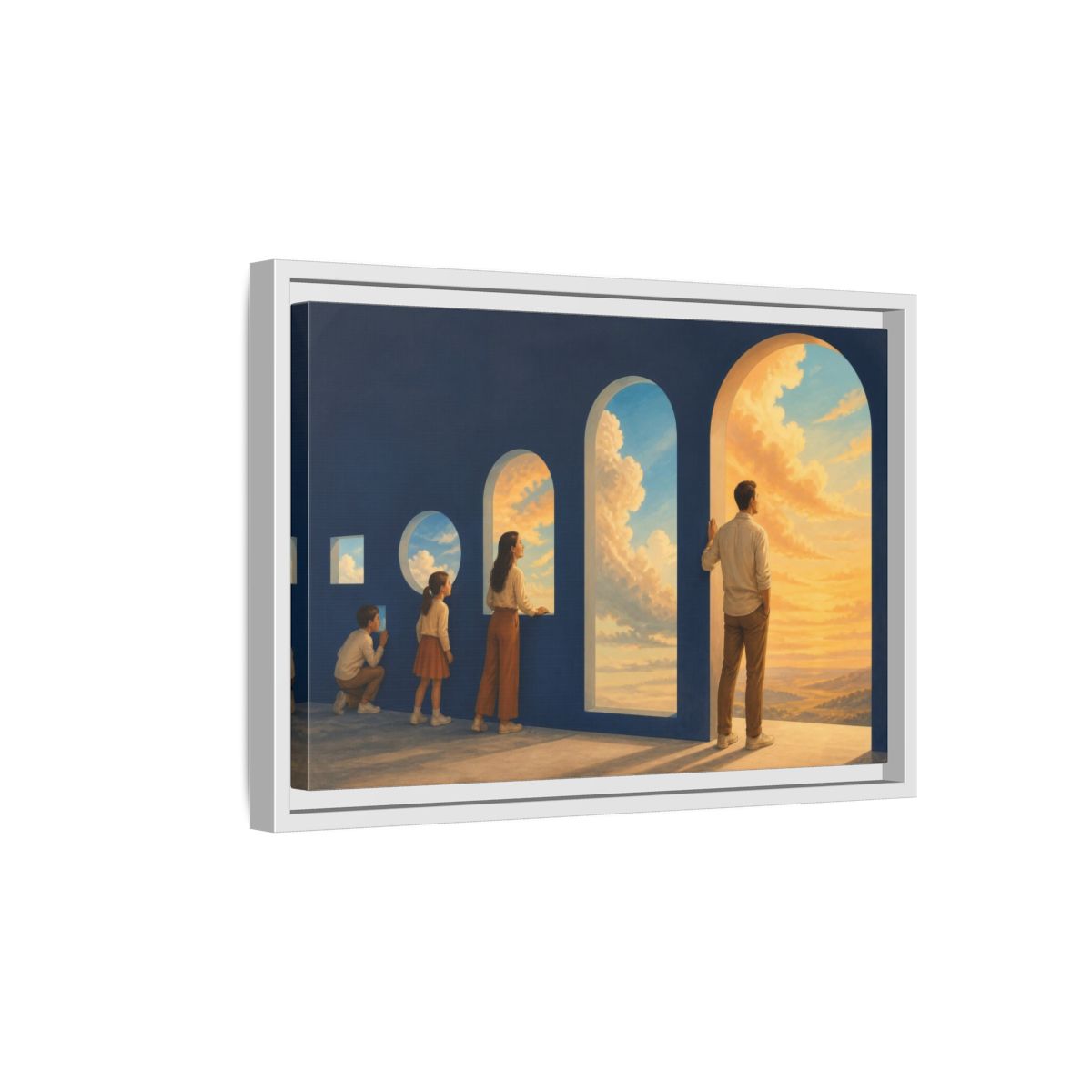 Side Mockup 4. Archway Sky Illusion shown as framed canvas print