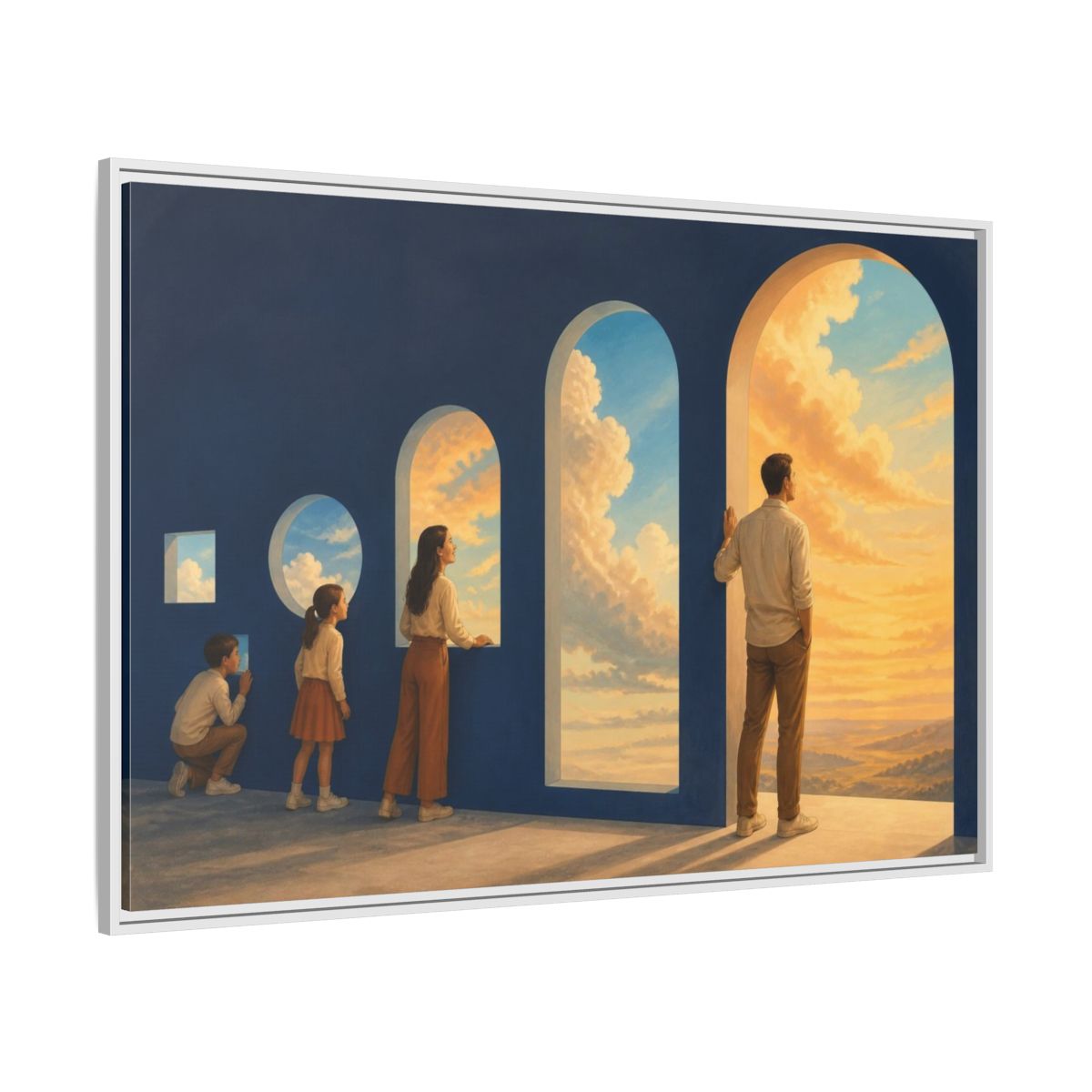 Side Mockup 7. Archway Sky Illusion shown as framed canvas print