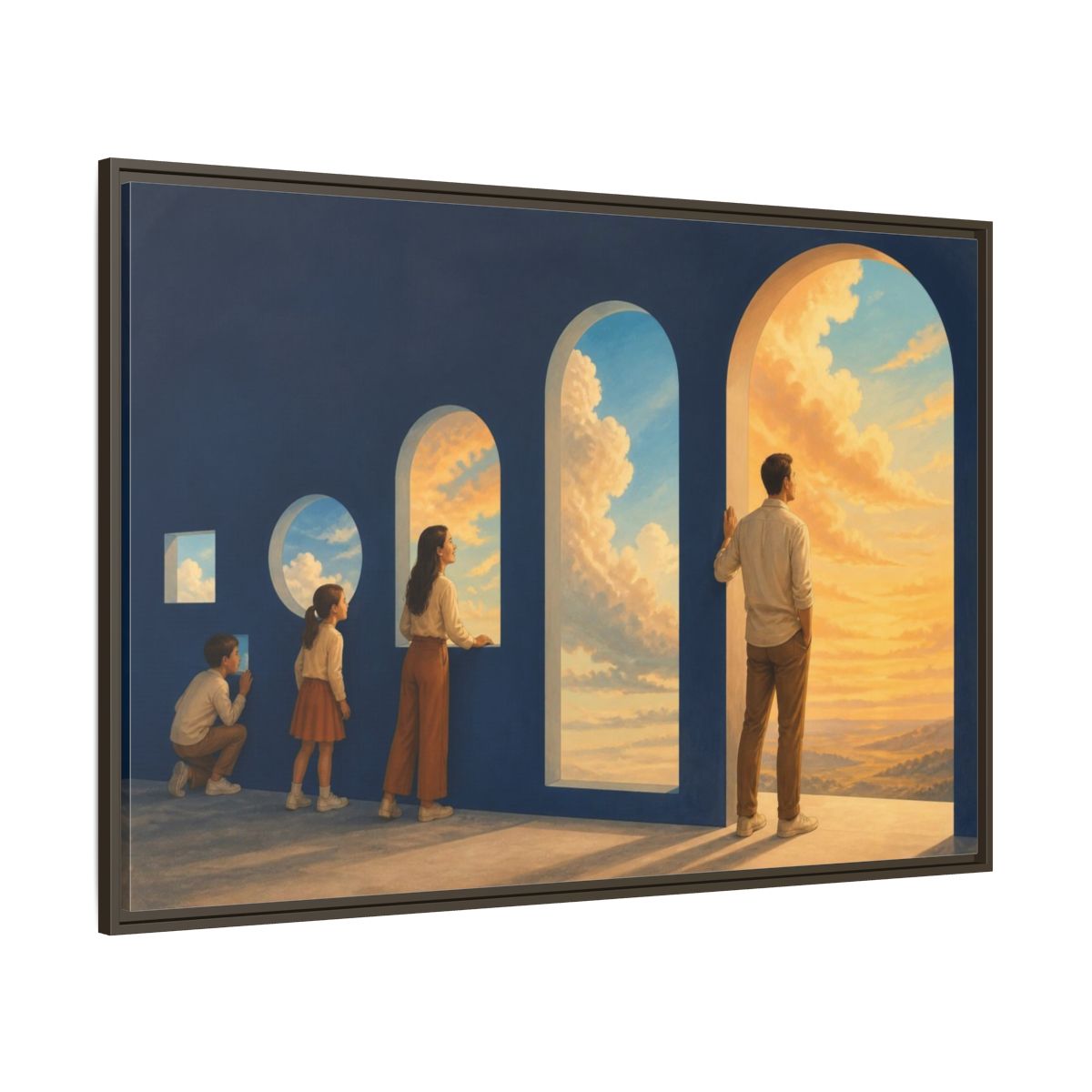 Side Mockup 8. Archway Sky Illusion shown as framed canvas print