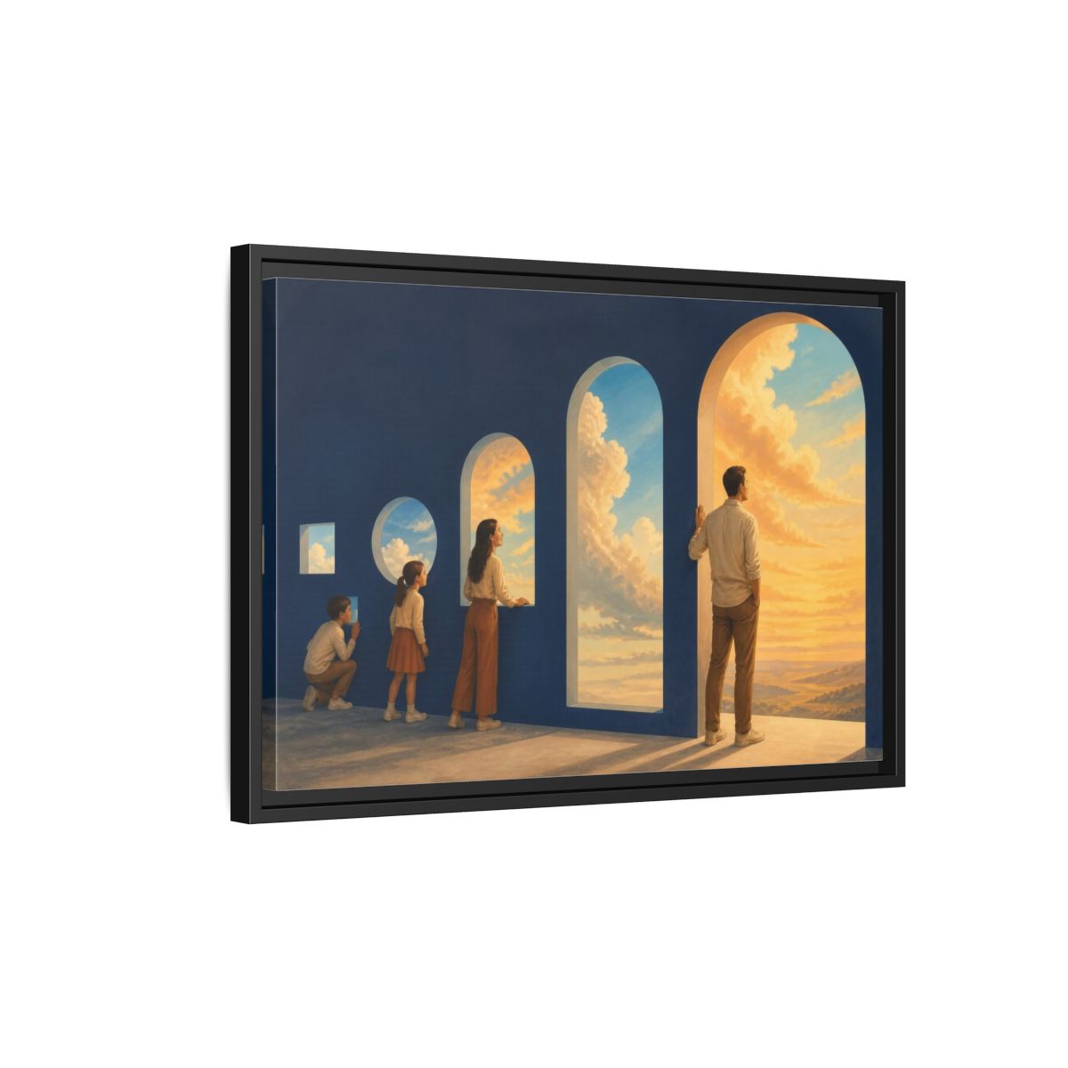 Side Mockup 3. Archway Sky Illusion shown as framed canvas print