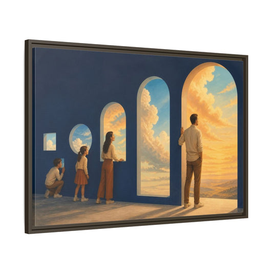 Main Mockup. Archway Sky Illusion shown as framed canvas print