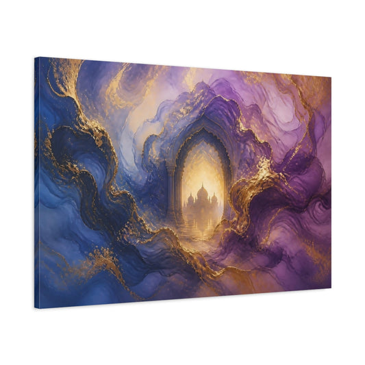 Main Mockup. Archway To Golden Palace shown as canvas print
