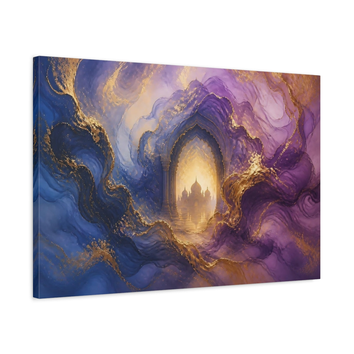 Side Mockup 2. Archway To Golden Palace shown as canvas print