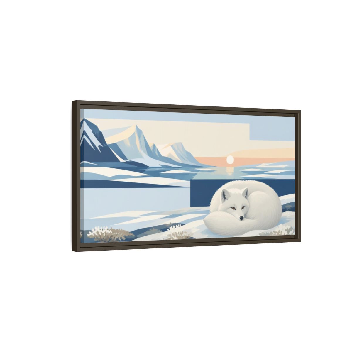 Main Mockup. Arctic Fox In Nature shown as framed canvas print
