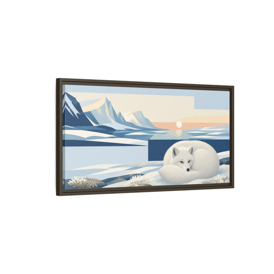Main Mockup. Arctic Fox In Nature shown as framed canvas print