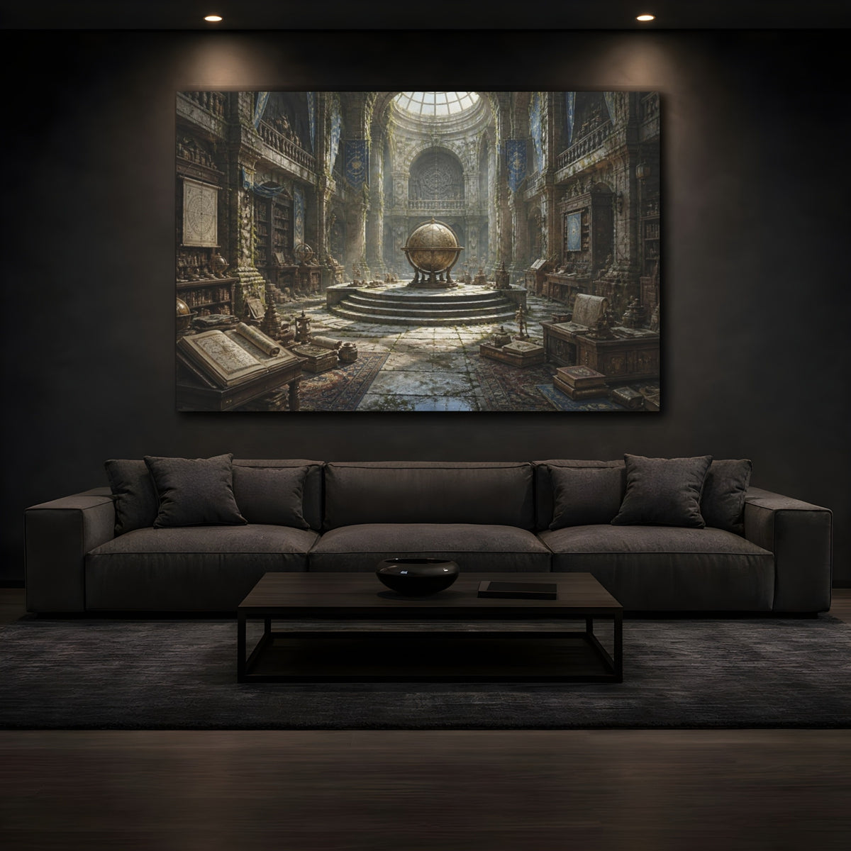 Mockup 3. Armillary Globe Library shown as canvas print