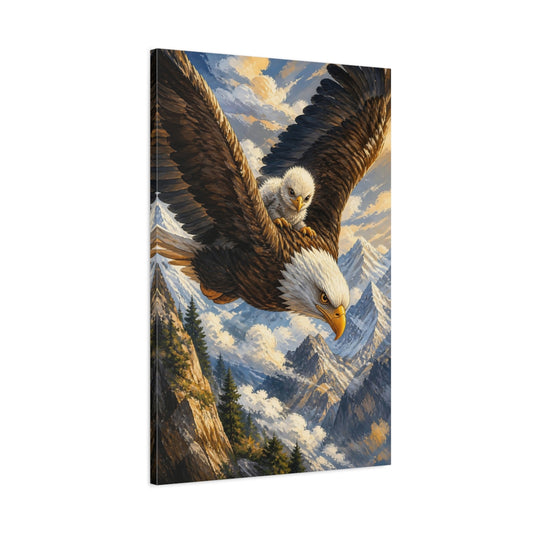 Main Mockup. Bald Eagle Animals Flight shown as canvas print