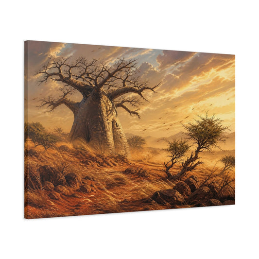 Main Mockup. Baobab Tree Landscape shown as canvas print