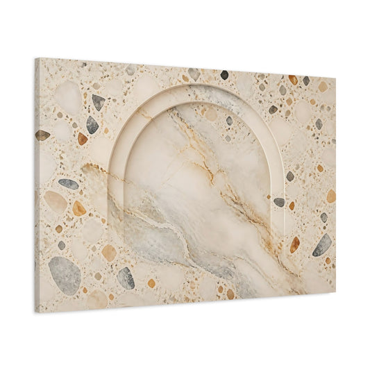 Main Mockup. Beige Terrazzo Arch shown as canvas print