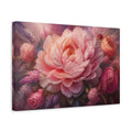 Side Mockup 4. Blush Peony Flower Portrait shown as canvas print