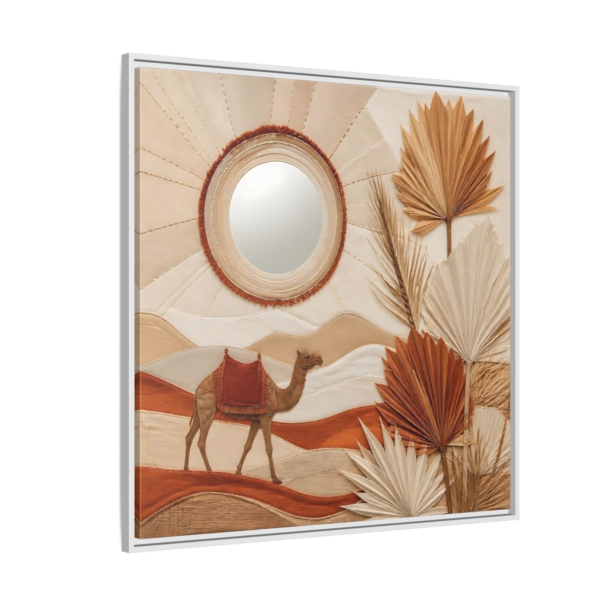 Side Mockup 4. Boho Desert Camel shown as framed canvas print
