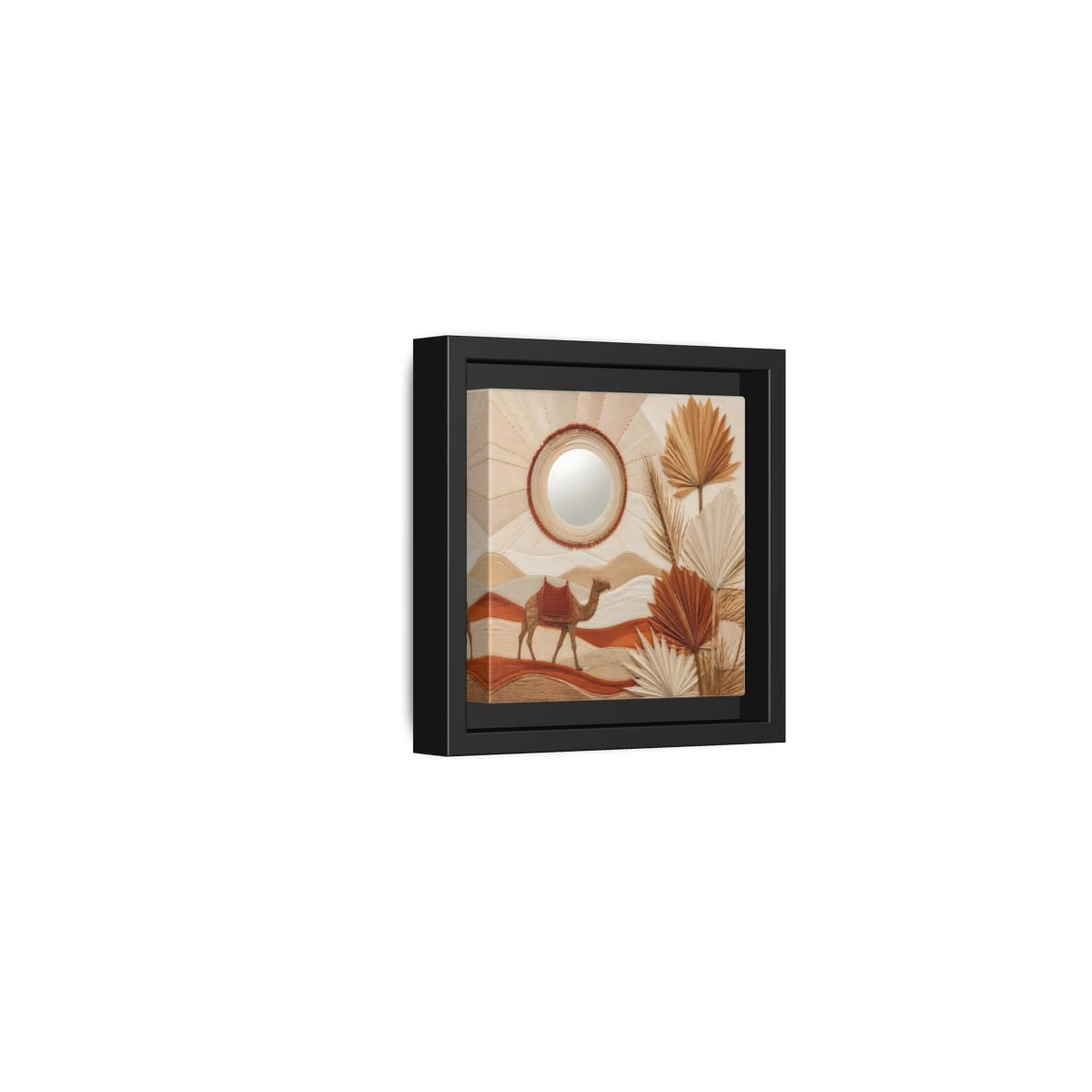 Side Mockup 24. Boho Desert Camel shown as framed canvas print