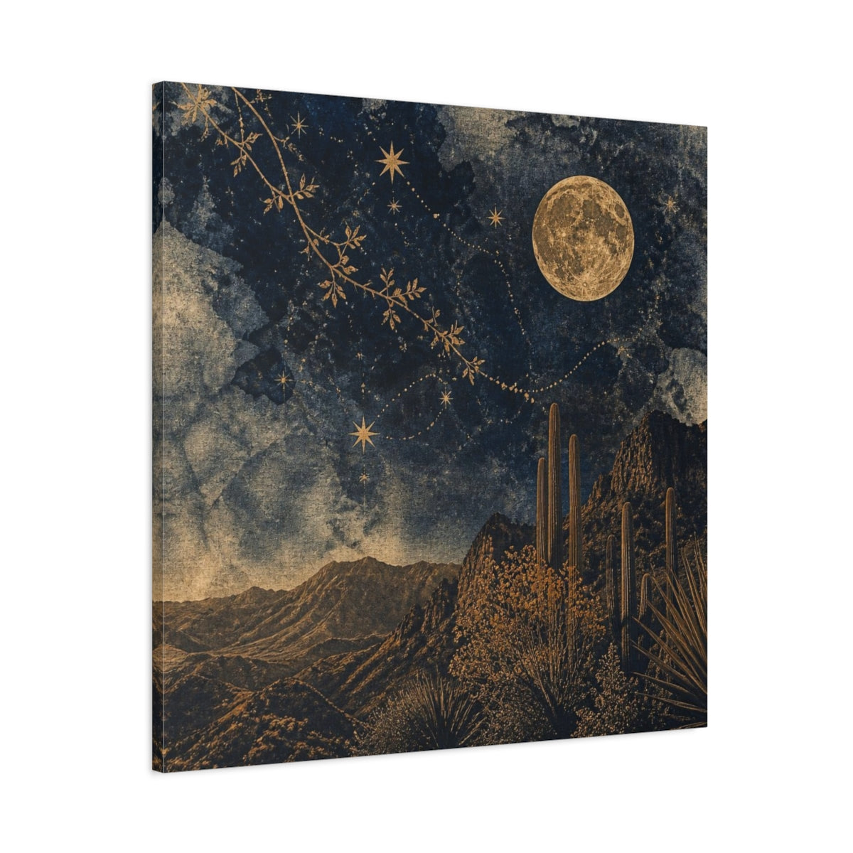 Main Mockup. Boho Desert Moon shown as canvas print