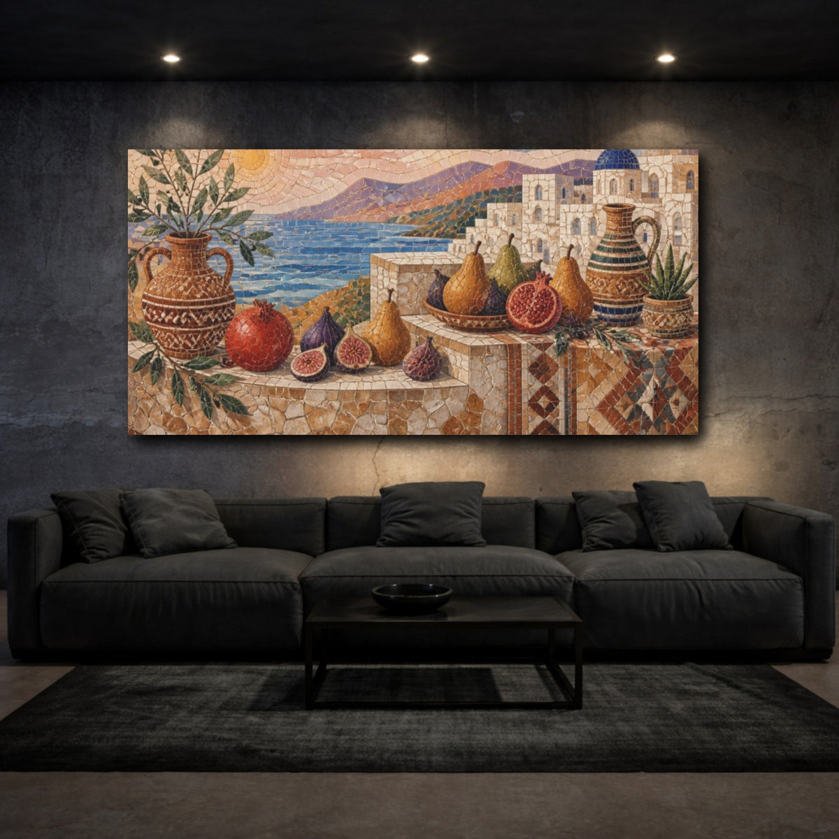 Mockup 3. Boho Fig & Pomegranate shown as canvas print